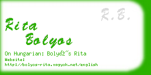 rita bolyos business card